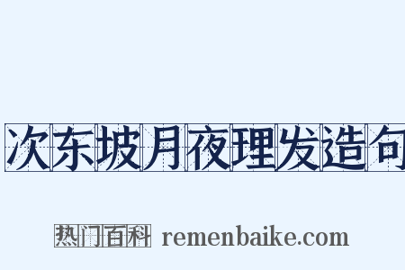次东坡月夜理发造句是什么意思的图片